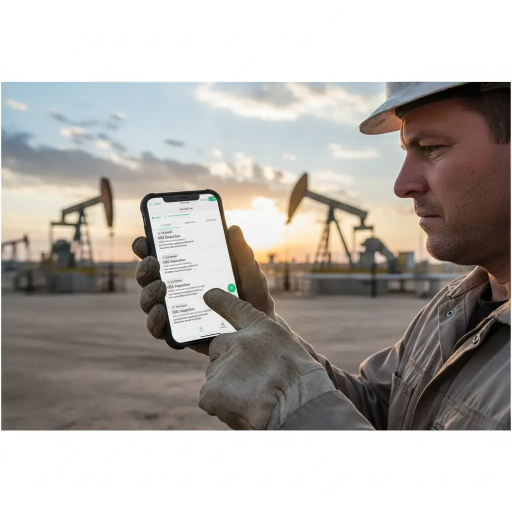 Crew using the mobile app on site