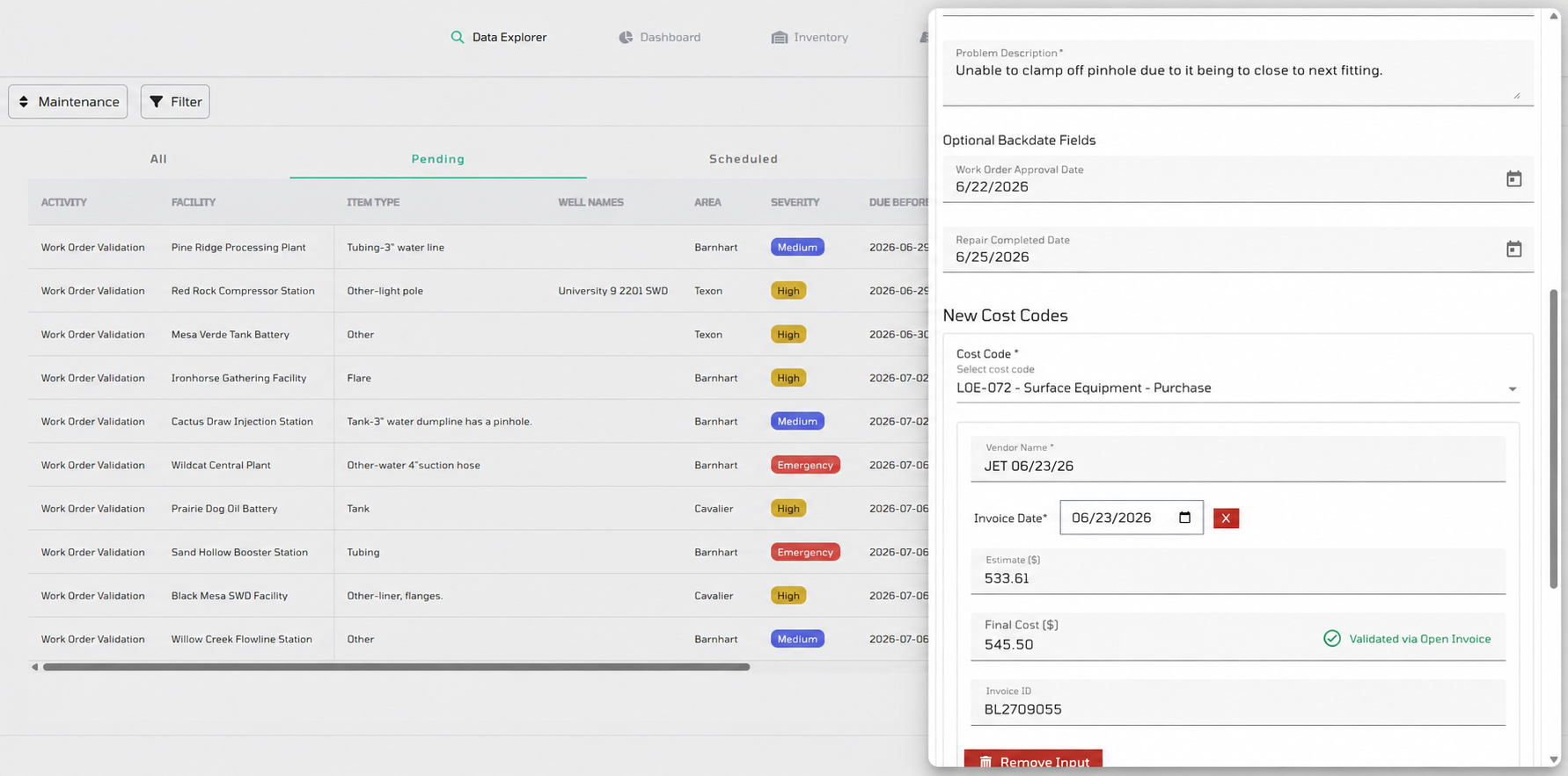 Estimates vs actuals reconciliation in OpenInvoice
